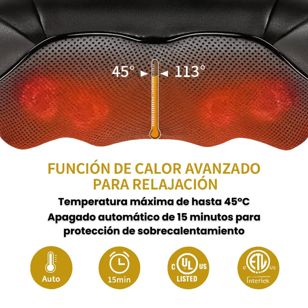 MASAJEADOR SHIATSU DE CUELLO Y ESPALDA