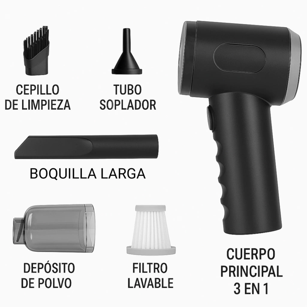 PROMO 3x1: HIDROLAVADORA PORTÁTIL, ASPIRADORA INALÁMBRICA Y PAÑO MICROFIBRA