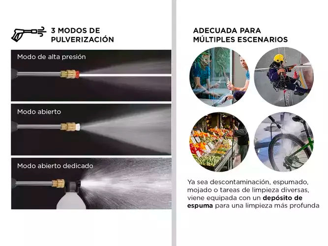 PROMO 3x1: HIDROLAVADORA PORTÁTIL, ASPIRADORA INALÁMBRICA Y PAÑO MICROFIBRA