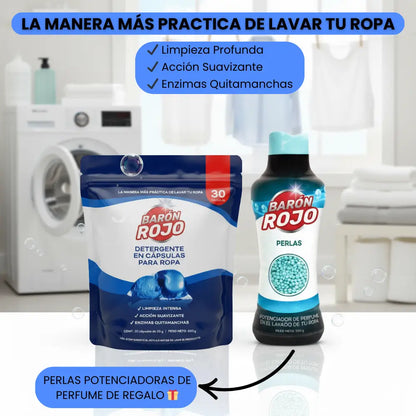 BARÓN ROJO™ CÁPSULAS PARA LAVAR ROPA + PERLAS DE REGALO