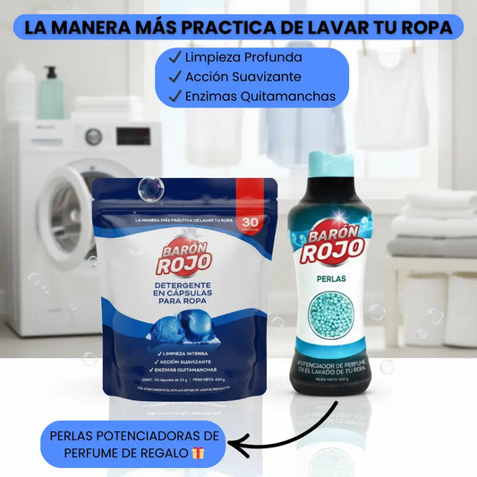 BARÓN ROJO™ CÁPSULAS PARA LAVAR ROPA + PERLAS DE REGALO
