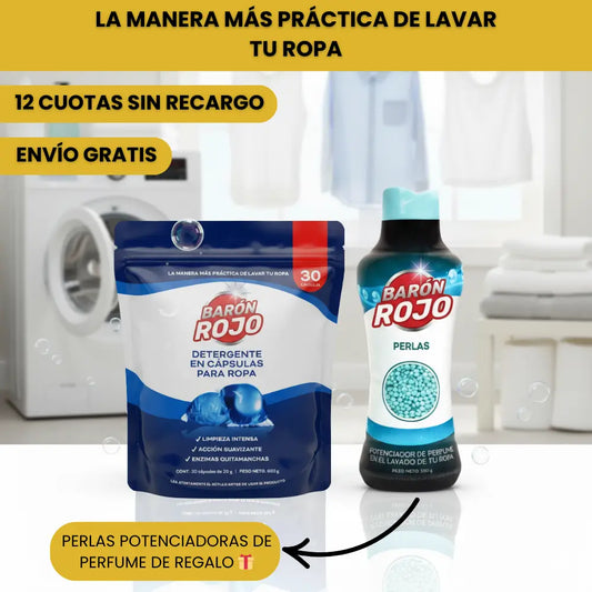 BARÓN ROJO™ CÁPSULAS PARA LAVAR ROPA + PERLAS DE REGALO