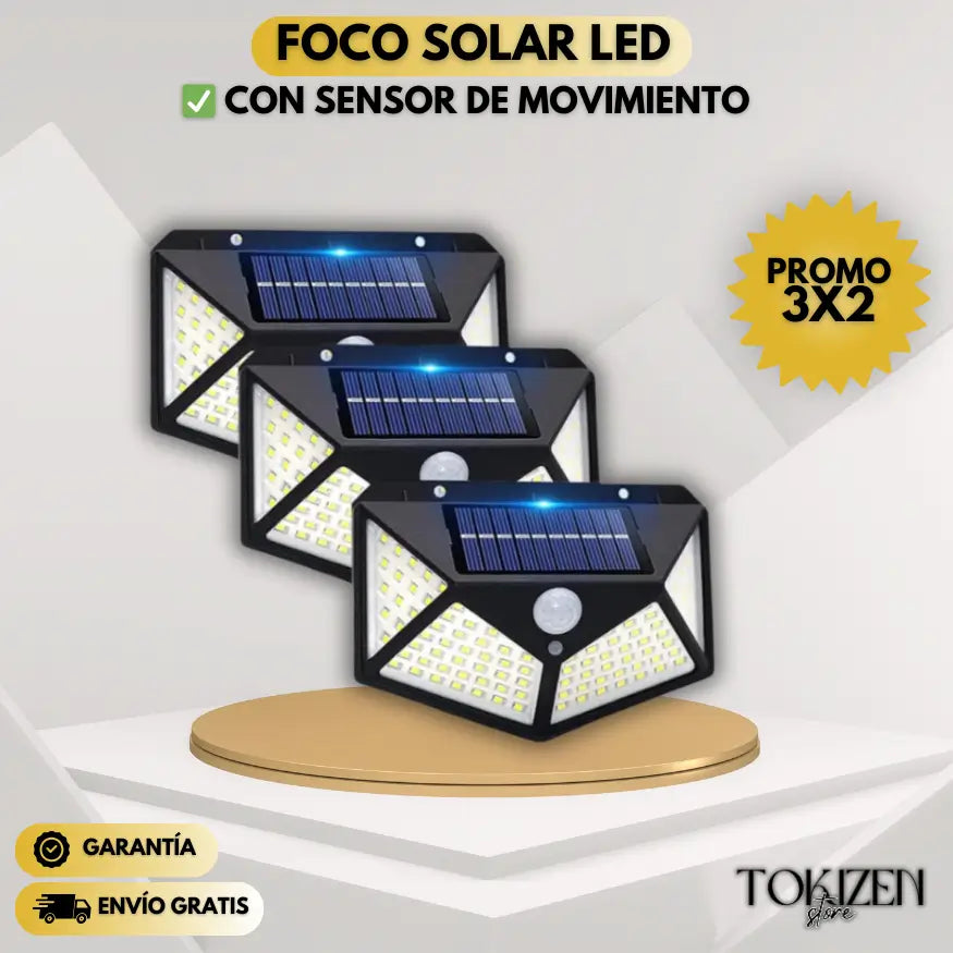 PROMO 3X2: FOCO SOLAR LED CON SENSOR DE MOVIMIENTO