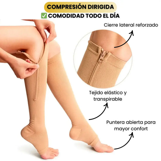 MEDIAS PREMIUM DE COMPRESIÓN CON CIERRE